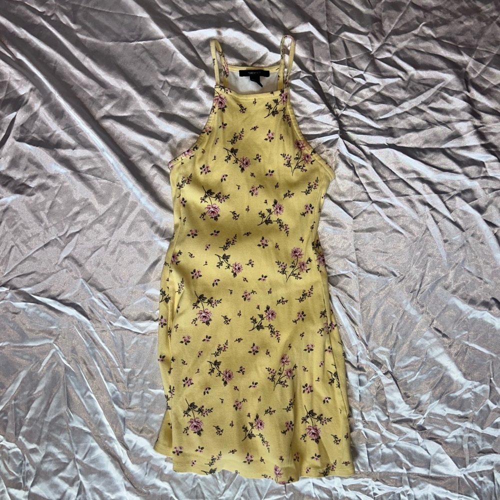Forever 21 Yellow and Pink floral Mini Dress